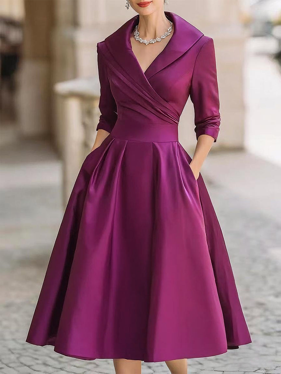 Lina - Abito midi in raso