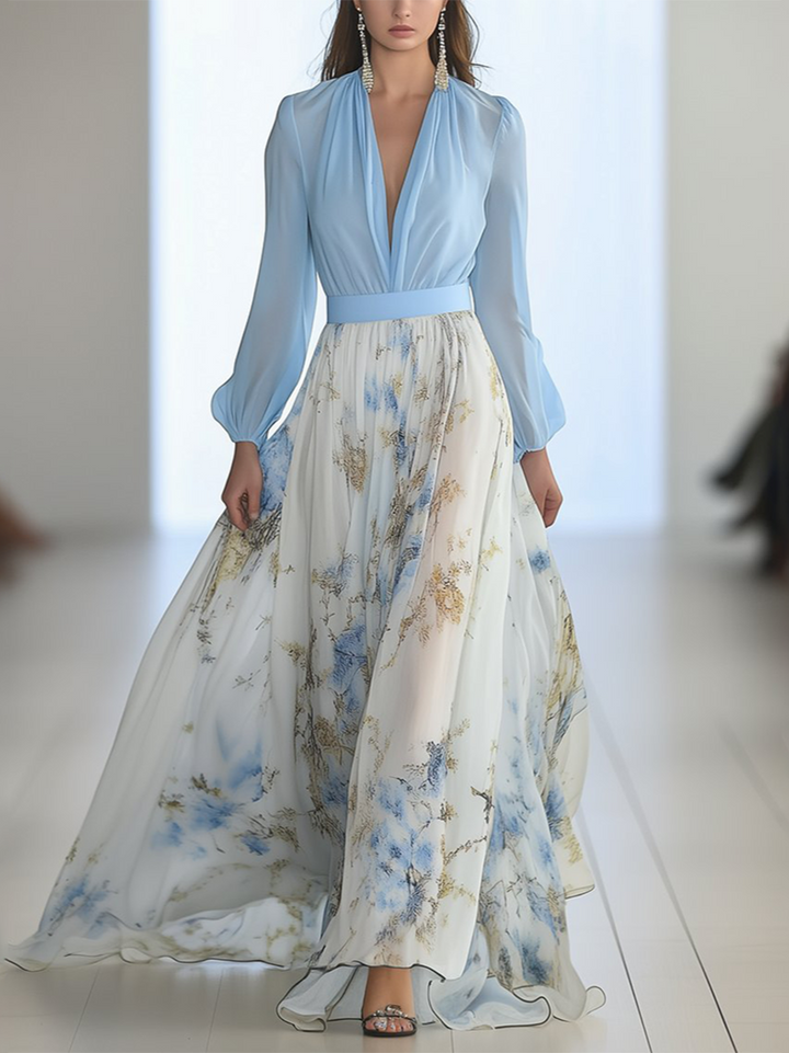 Penelope™ | Bellissimo Abito Maxi con Stampa Floreale