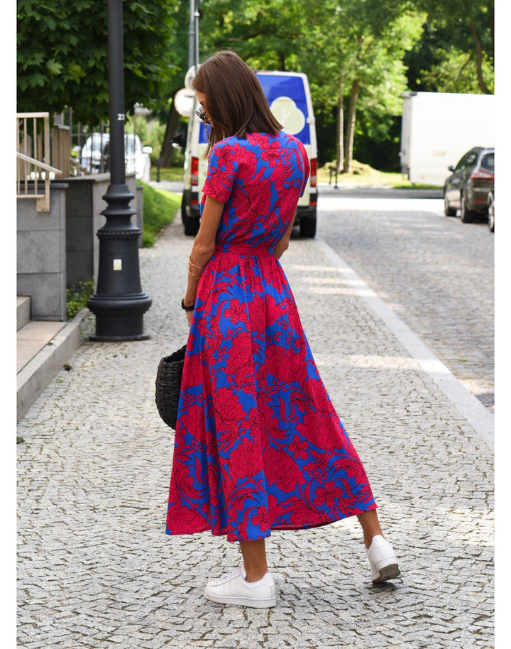 Tzahalit™ | Abito floreale elegante con scollo a V