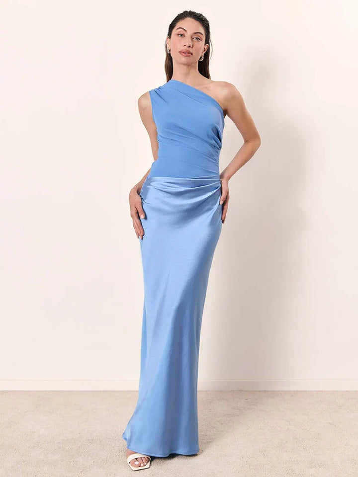 Sophia | Abito Maxi con Collo in Satin