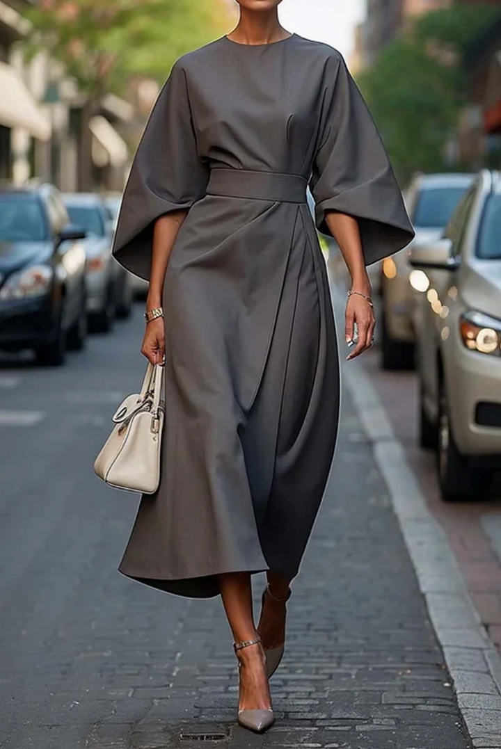 Matzliah™ | Elegant Dress with Lantern Sleeves