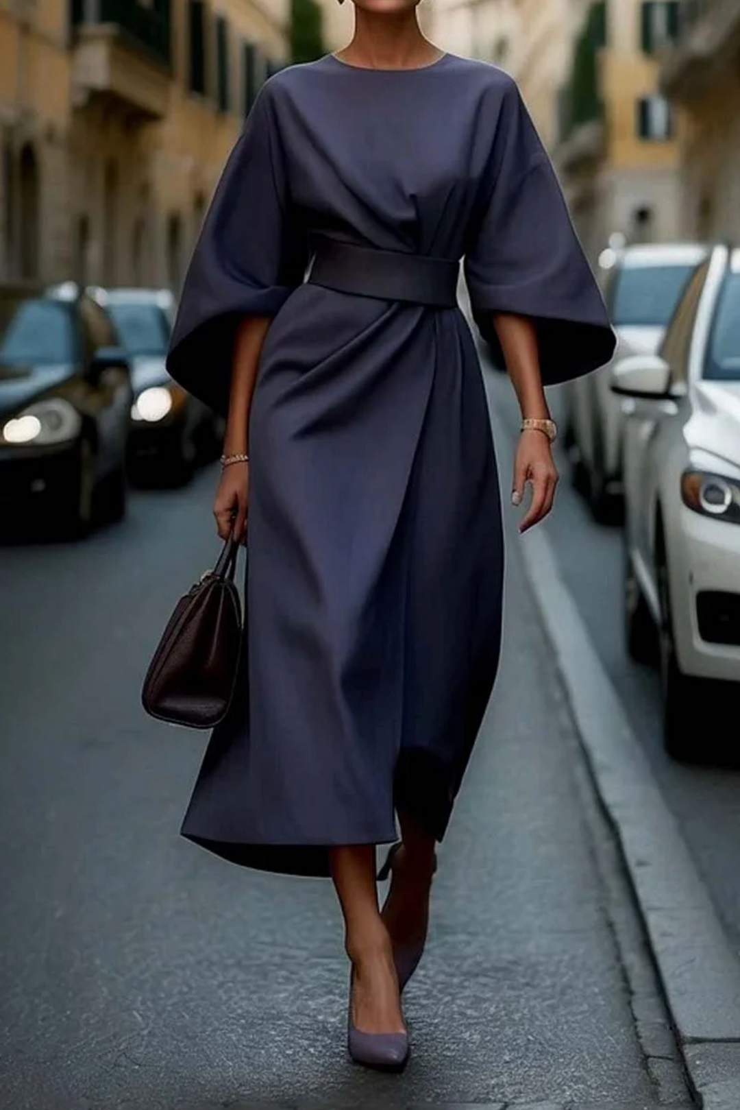 Matzliah™ | Elegant Dress with Lantern Sleeves