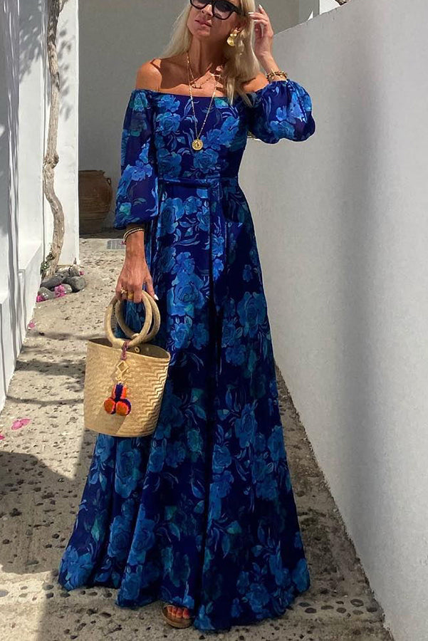 Francesca - Long floral off-the-shoulder dress