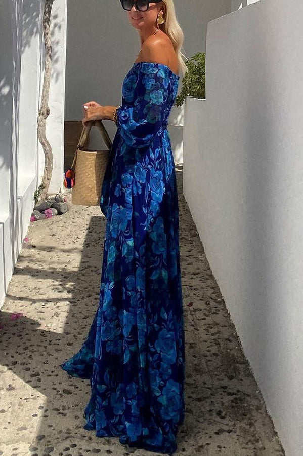 Francesca - Long floral off-the-shoulder dress