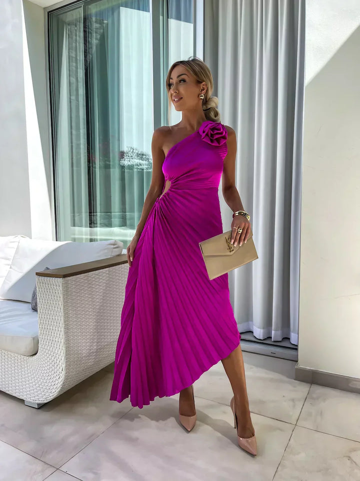 Eya™ | One Shoulder Elegant Floral Maxi Dress