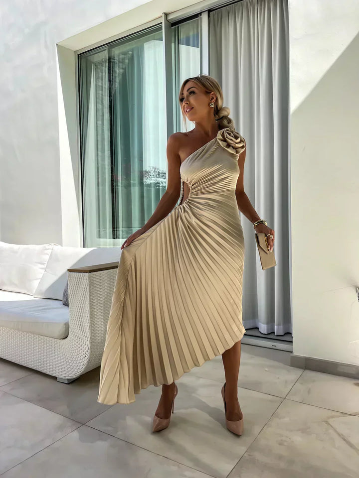 Eya™ | One Shoulder Elegant Floral Maxi Dress