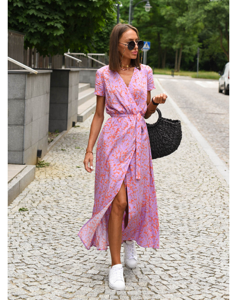 Tzahalit™ | Abito floreale elegante con scollo a V